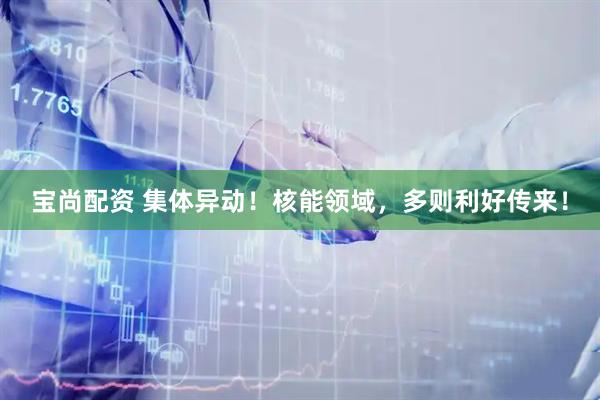 宝尚配资 集体异动！核能领域，多则利好传来！