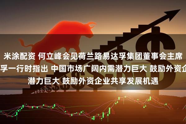 米涂配资 何立峰会见荷兰路易达孚集团董事会主席玛格丽特·路易达孚一行时指出 中国市场广阔内需潜力巨大 鼓励外资企业共享发展机遇